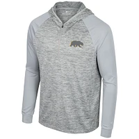 Men's Colosseum Gray Cal Bears Cybernetic Raglan Quarter-Zip Hooded Top