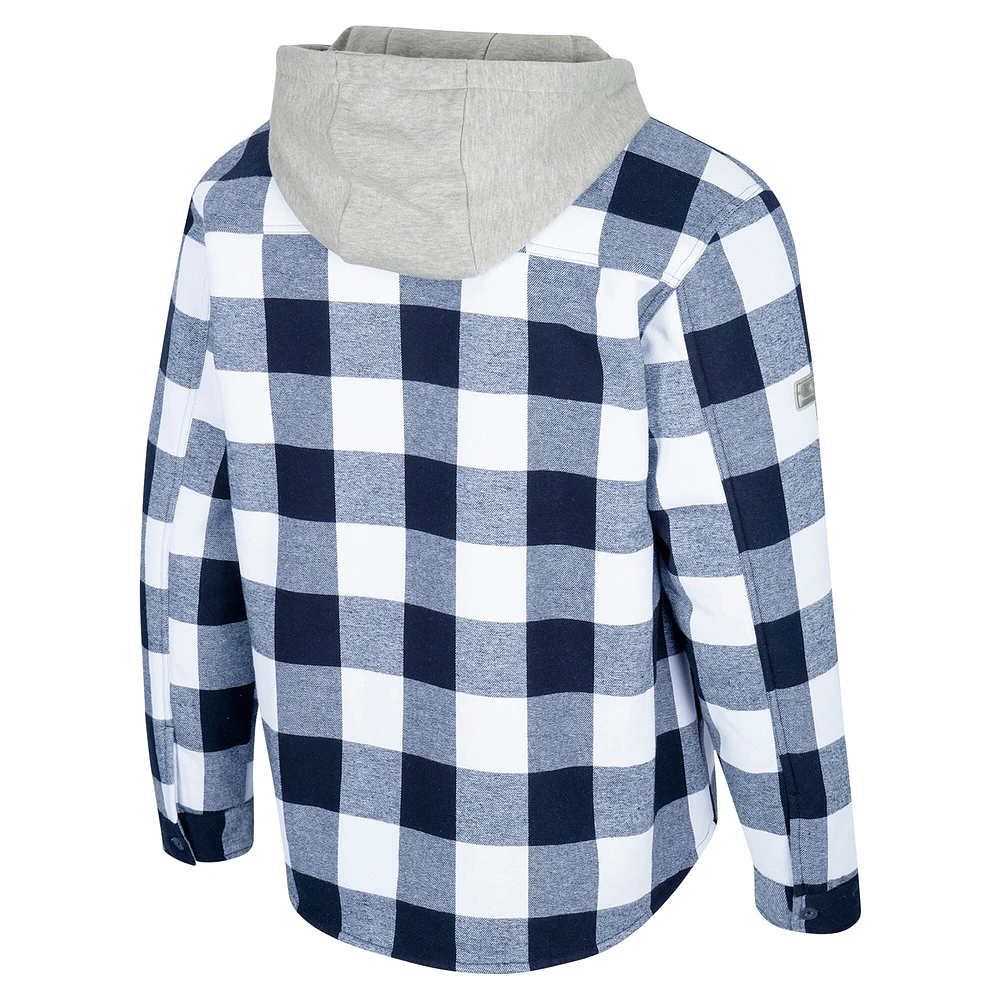 Men's Colosseum Navy/White Cal Bears Buffalo Plaid Full-Zip Jacket