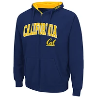 Men's Colosseum Navy Cal Bears Arch & Logo 3.0 Full-Zip Hoodie