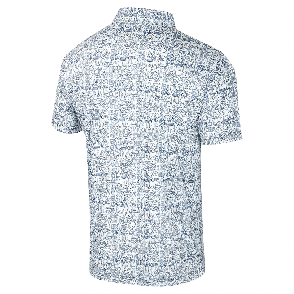 Men's Colosseum Navy Cal Bears It's Time! Allover Print Polo
