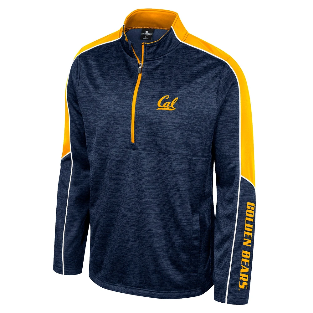 Men's Colosseum Navy Cal Bears Marled Half-Zip Jacket