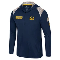 Men's Colosseum Navy Cal Bears OHT Military Appreciation Quarter-Zip Hoodie Jacket