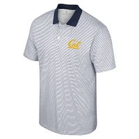 Men's Colosseum White/Navy Cal Bears Print Stripe Polo