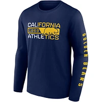 Men's Fanatics Navy Cal Bears Broad Jump 2-Hit Long Sleeve T-Shirt