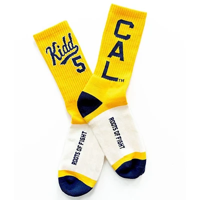 Men's Roots of Fight Jason Kidd Gold Cal Bears Name & Number Crew Socks