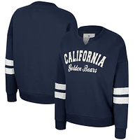 Women's Colosseum Navy Cal Bears Perfect Date Notch Neck Pullover Sweatshirt