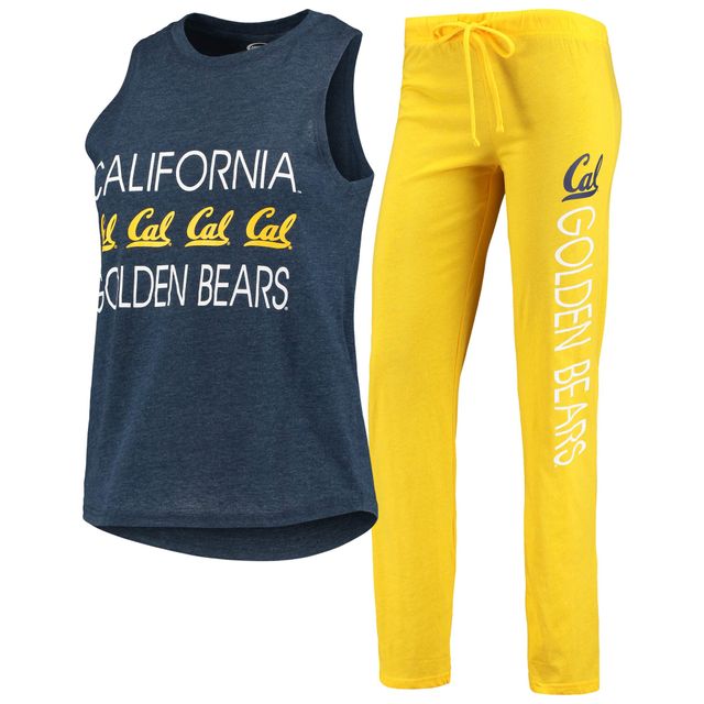 Ensemble de nuit avec débardeur et pantalon Cal Bears Team Concepts Sport pour femme, bleu marine/doré