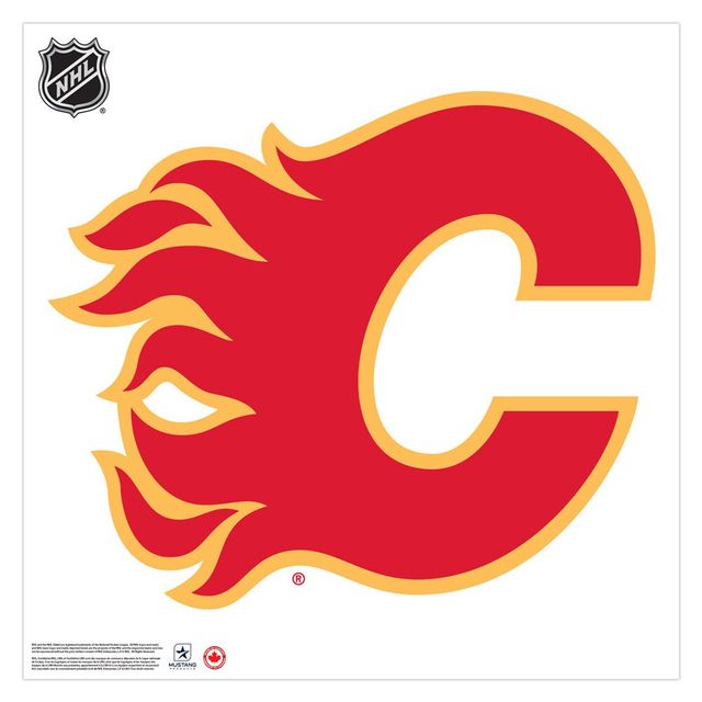 Autocollant mural repositionnable avec logo d'équipe 36'' x 36'' des Flames de Calgary