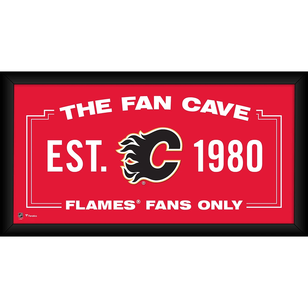 Collage de grotte de fans encadré par les Flames de Calgary de 10 po x 20 po