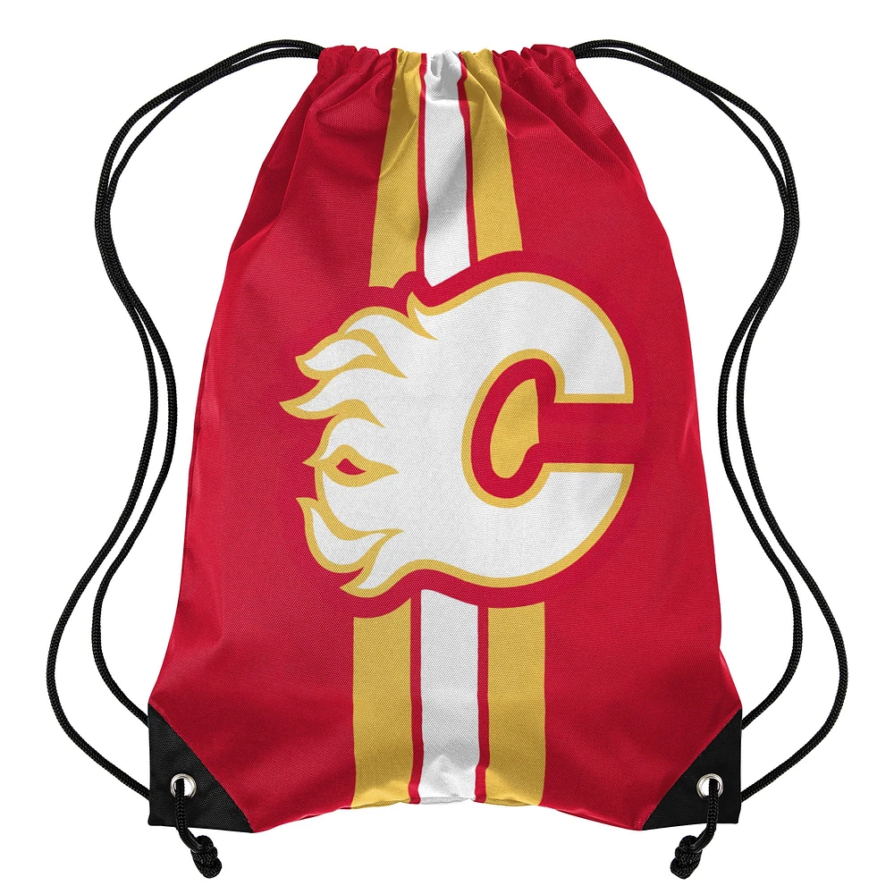 FOCO Calgary Flames Team Stripe - Drawstring Backpack