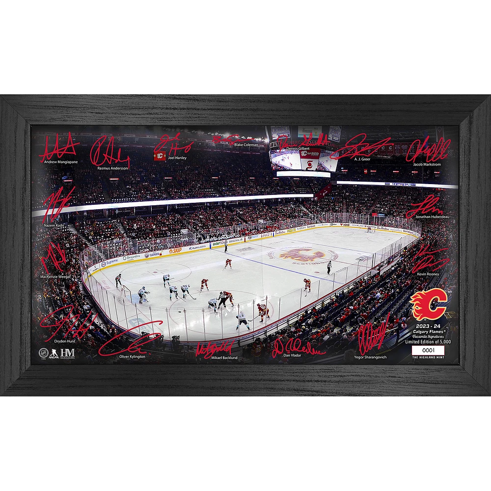 Highland Mint Calgary Flames 12'' x 20'' 2024 Signature Rink Framed Photo