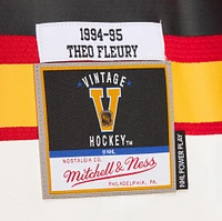 Men's Mitchell & Ness Theoren Fleury Black Calgary Flames 1994/95 Alternate Captain Power Play Throwback Jersey