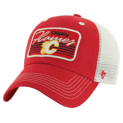 Men's '47  Red Calgary Flames Five Point Patch Clean Up Adjustable Hat