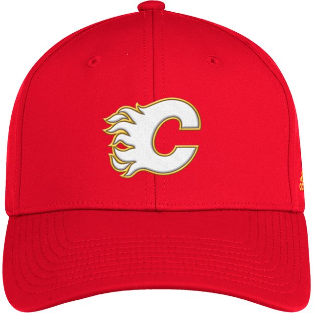 Casquette flex structurée pour hommes Calgary Flames rouges adidas