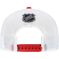 Casquette ajustable Fanatics noire/blanche pour homme Calgary Flames Authentic Pro Rink Alternate Trucker