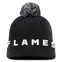 Men's Fanatics Black Calgary Flames High Stick Cuffed Knit Hat with Pom