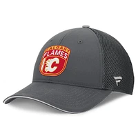 Men's Fanatics Gray Calgary Flames Authentic Pro Home Ice Trucker Adjustable Hat