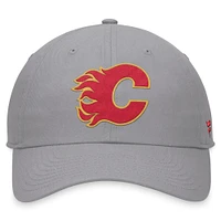 Men's Fanatics Gray Calgary Flames Extra Time Adjustable Hat