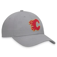 Men's Fanatics Gray Calgary Flames Extra Time Adjustable Hat