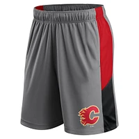 Men's Fanatics Gray Calgary Flames Logo Shorts