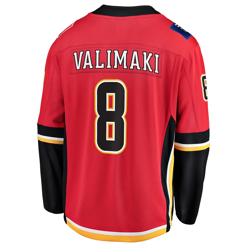 Men's Fanatics Juuso Valimaki Red Calgary Flames Home Breakaway - Player Jersey