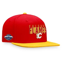 Men's Fanatics Red/Gold Calgary Flames Fundamental Colorblocked Snapback Hat