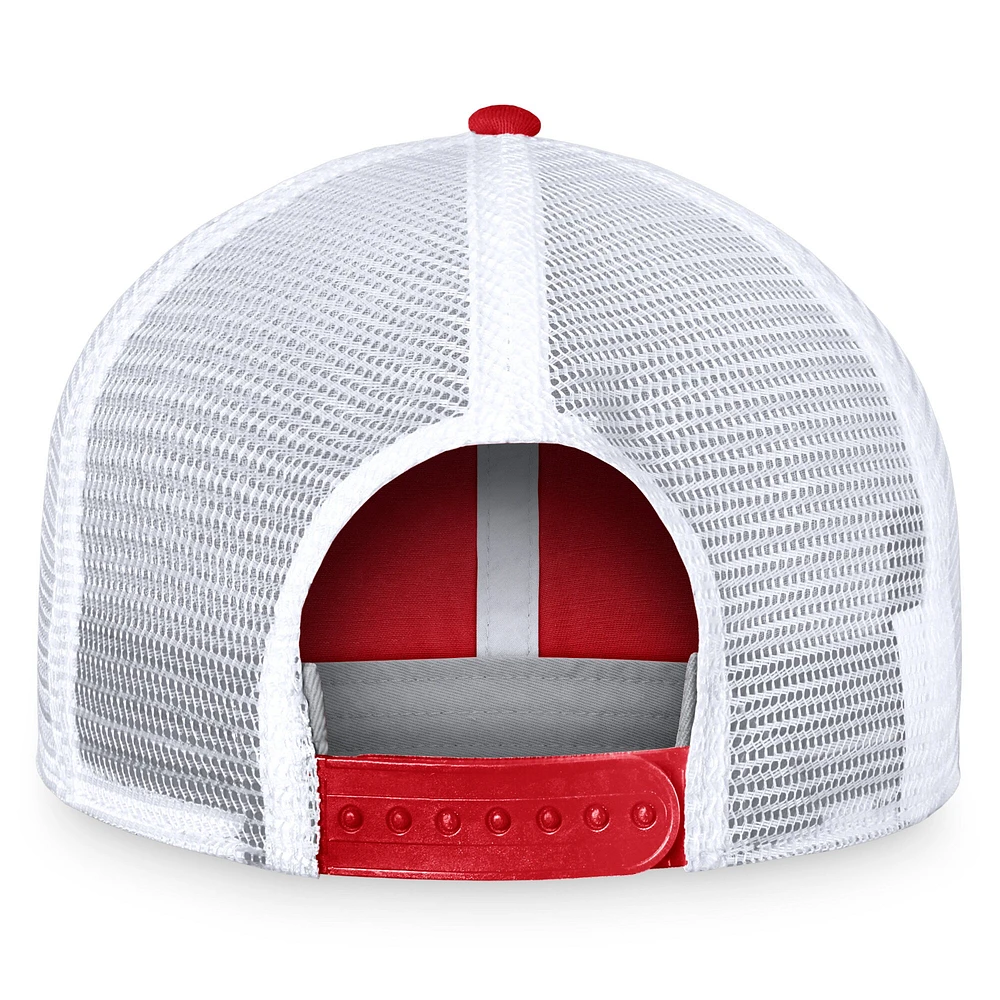 Men's Fanatics Red/White Calgary Flames Free Kick Trucker Adjustable Hat