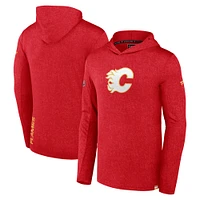 Sweat à capuche léger Fanatics rouge des Flames de Calgary Authentic Pro pour hommes