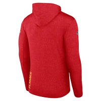 Sweat à capuche léger Fanatics rouge des Flames de Calgary Authentic Pro pour hommes