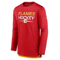 Men's Fanatics  Red Calgary Flames Authentic Pro Long Sleeve T-Shirt