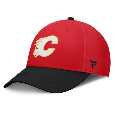 Casquette Fanatics authentique Pro Rink Flex rouge des Flames de Calgary pour hommes