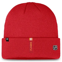 Men's Fanatics Red Calgary Flames Authentic Pro Rink Prime Cuffed Knit Hat