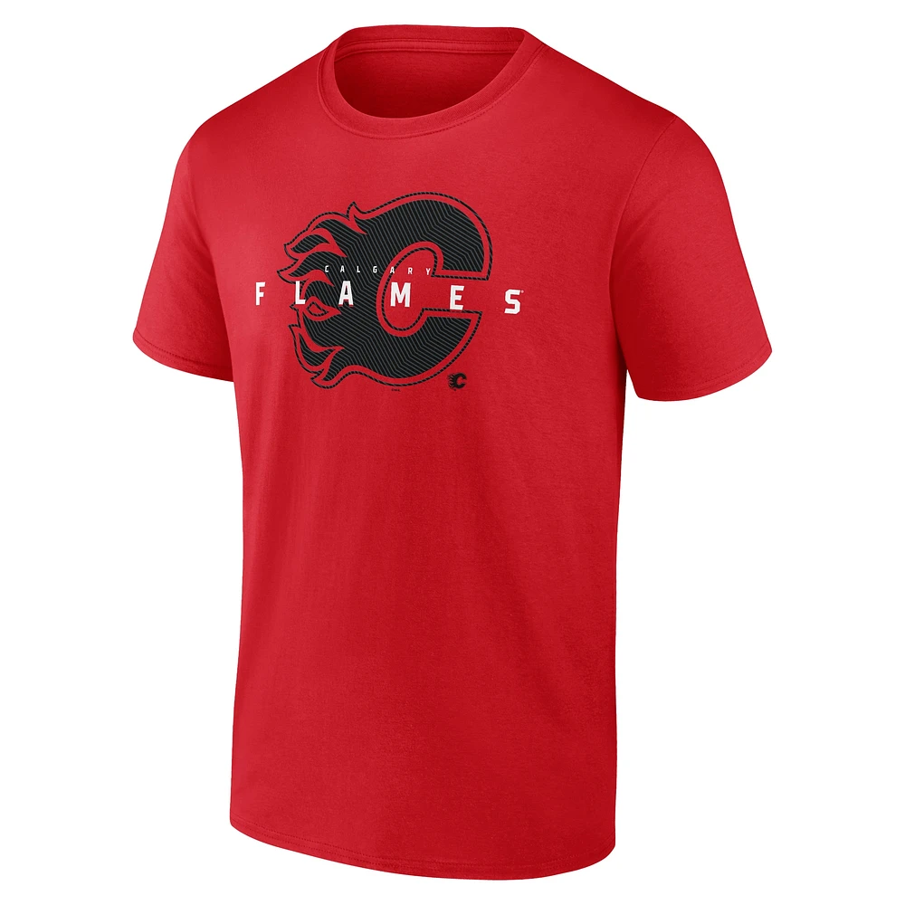 Men's Fanatics Red Calgary Flames Coordinate T-Shirt