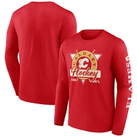 Men's Fanatics Red Calgary Flames Rinkside Long Sleeve T-Shirt