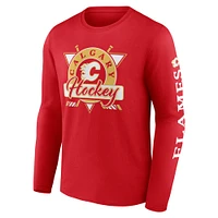 Men's Fanatics Red Calgary Flames Rinkside Long Sleeve T-Shirt