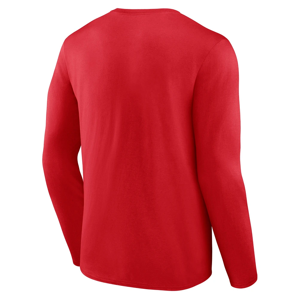 Men's Fanatics Red Calgary Flames Rinkside Long Sleeve T-Shirt