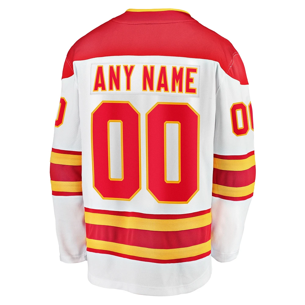 Men's Fanatics White Calgary Flames Away - Premier Breakaway Custom Jersey