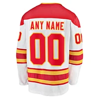 Men's Fanatics White Calgary Flames Away - Premier Breakaway Custom Jersey