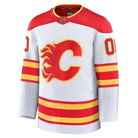 Men's Fanatics White Calgary Flames Away Premium Custom Jersey