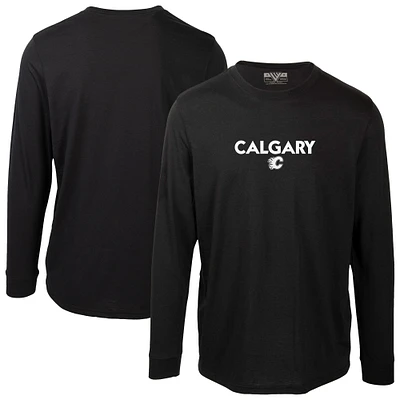 Men's Levelwear  Black Calgary Flames Oscar City Capsule Long Sleeve T-Shirt