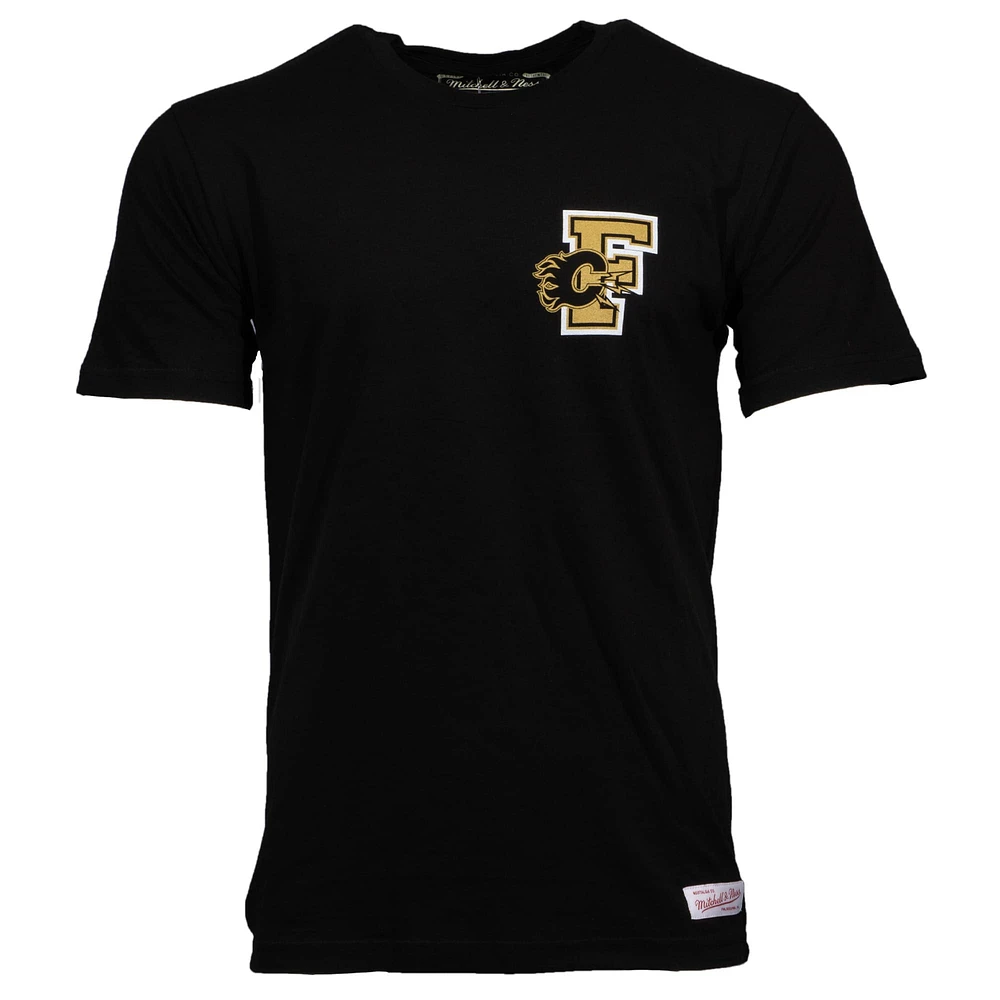 Men's Mitchell & Ness Black Calgary Flames Eye Of The Tiger T-Shirt