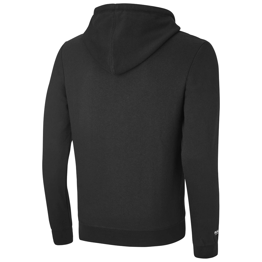 Men's Mitchell & Ness Black Calgary Flames Full Deck Pullover Hoodie