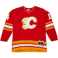 Men's Mitchell & Ness Theoren Fleury Red Calgary Flames  1988/89 Blue Line Player Jersey