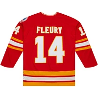 Men's Mitchell & Ness Theoren Fleury Red Calgary Flames  1988/89 Blue Line Player Jersey