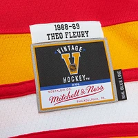 Men's Mitchell & Ness Theoren Fleury Red Calgary Flames  1988/89 Blue Line Player Jersey