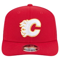 Men's New Era Red Calgary Flames 9SEVENTY Stretch-Snap Trucker Hat