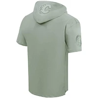 Men's Pro Standard Green Calgary Flames Neutral Short Sleeve Pullover Hoodie