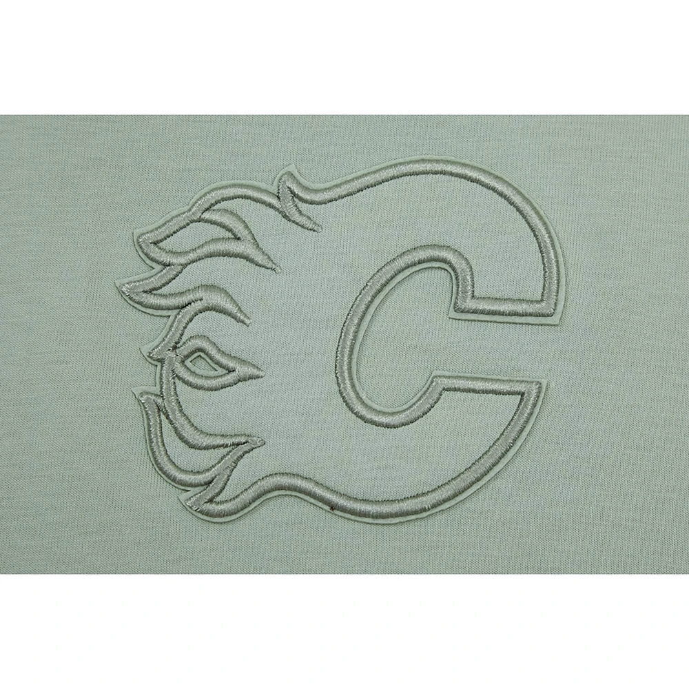 Men's Pro Standard Green Calgary Flames Neutral Short Sleeve Pullover Hoodie