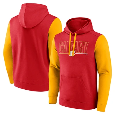 Sweat à capuche en polaire rouge Calgary Flames Deliver pour hommes