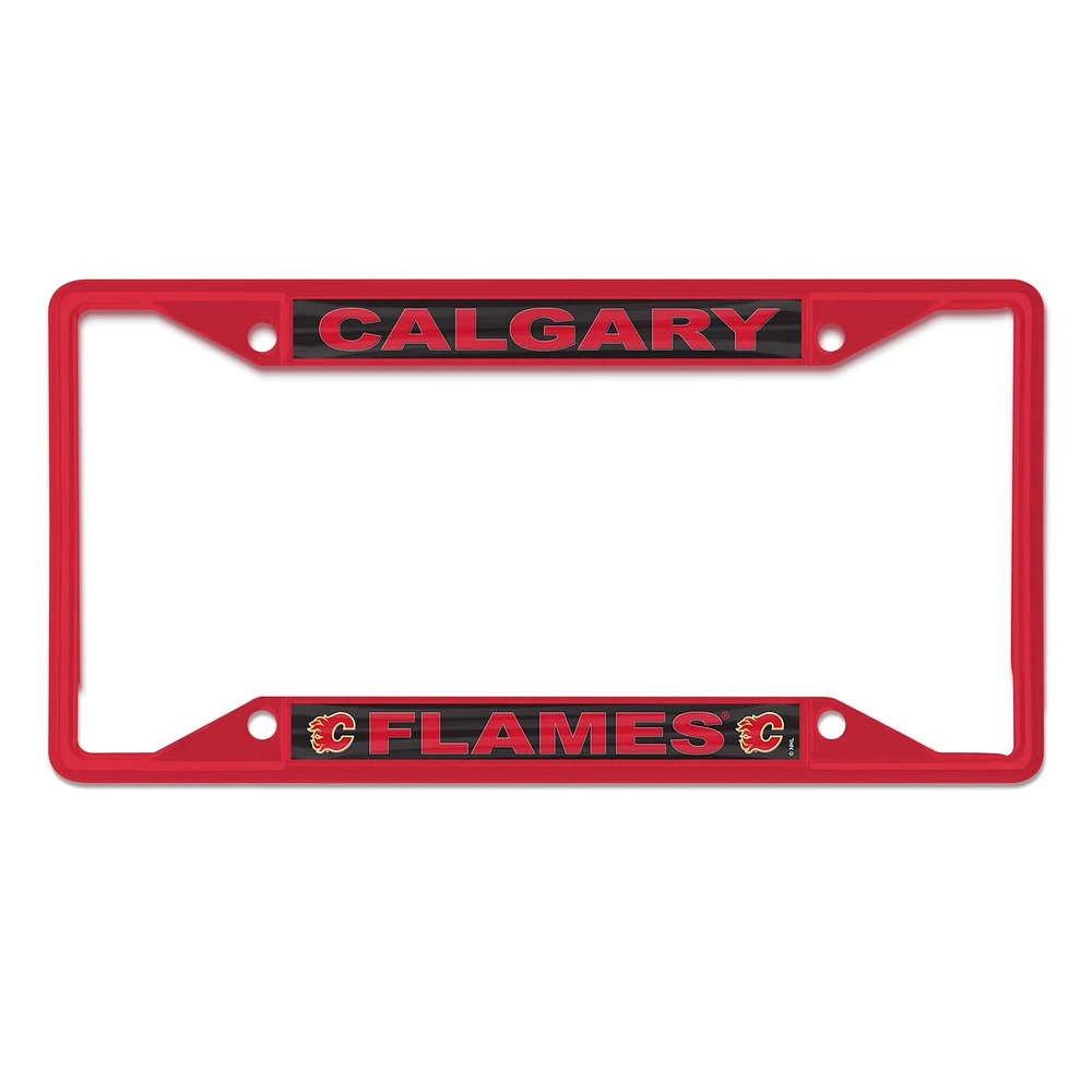 Cadre de plaque d'immatriculation WinCraft Calgary Flames couleur chrome